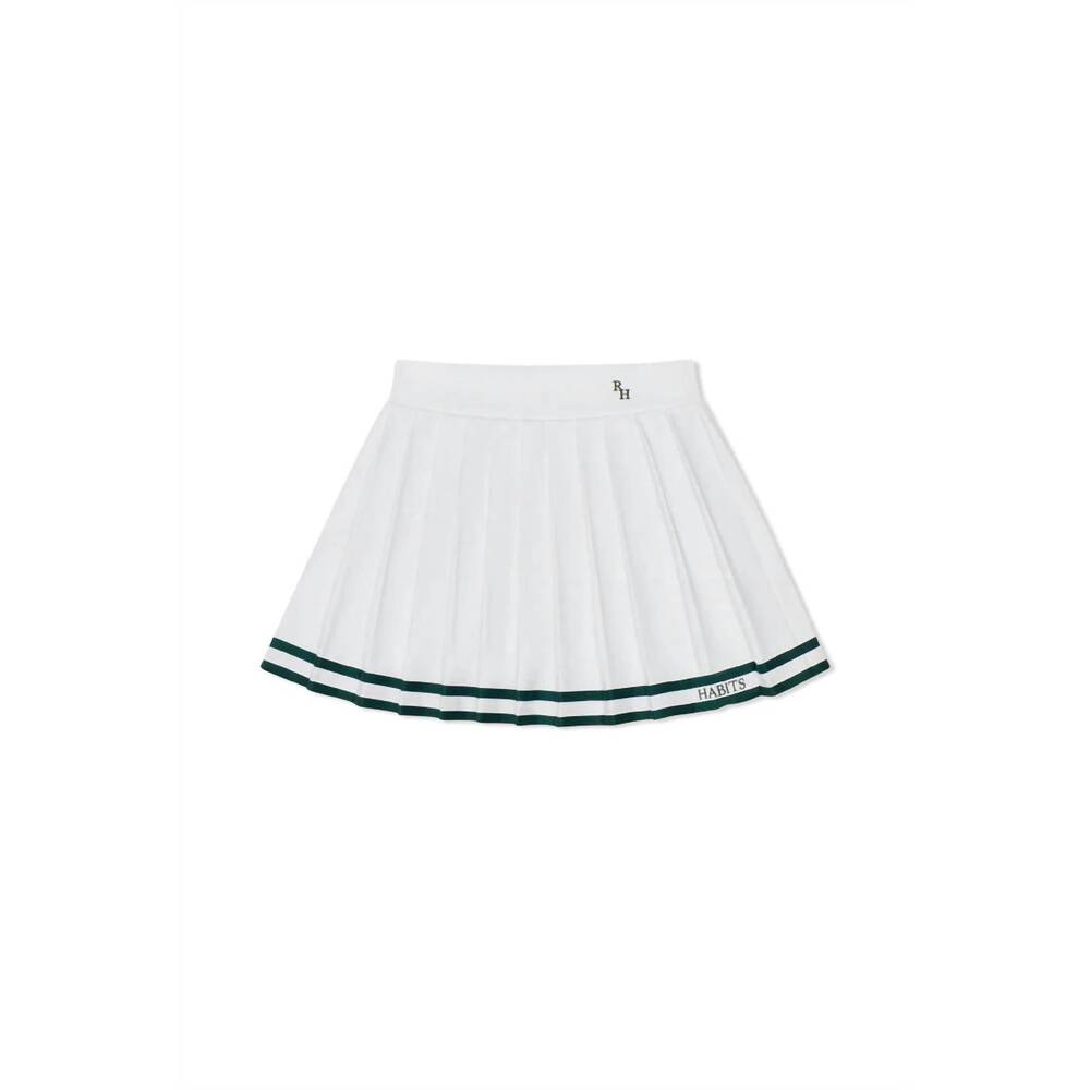 NEW RECREATIONAL HABITS women's natasha tennis skirt in white/green